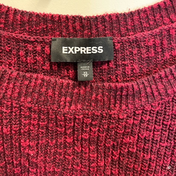 Express Maroon 3/4 Sleeve Sweater - Picture 6 of 6
